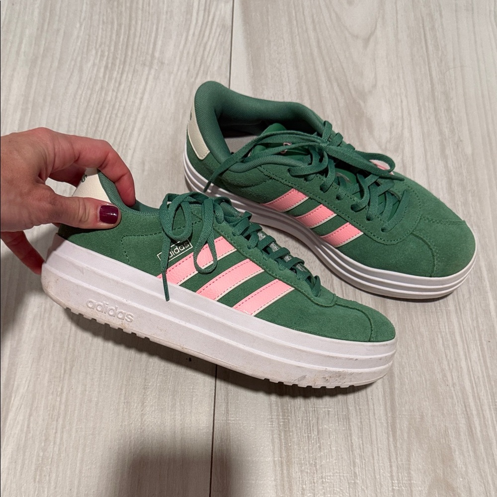 Adidas Women's Gazelle in Green and Pink